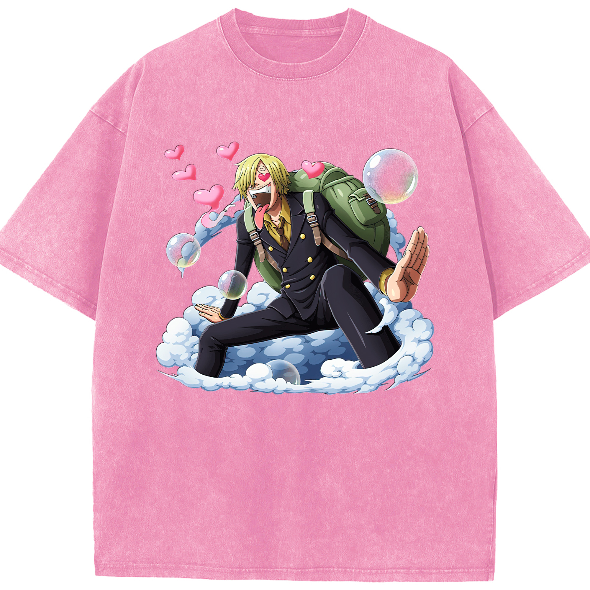 （画像用） ワンピース サンジ ONE PIECE Sanji 綿100% ヴィンテージ風 半袖Tシャツ（フロントプリント）